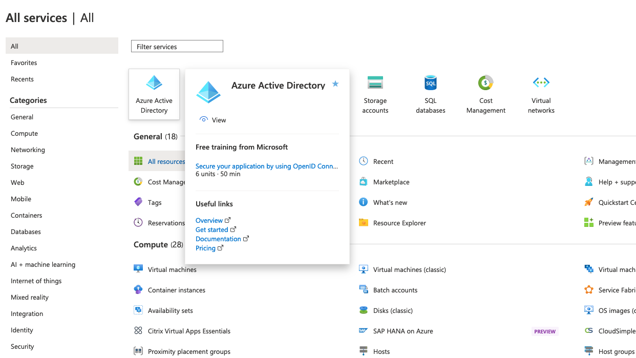 Open Azure AD Application