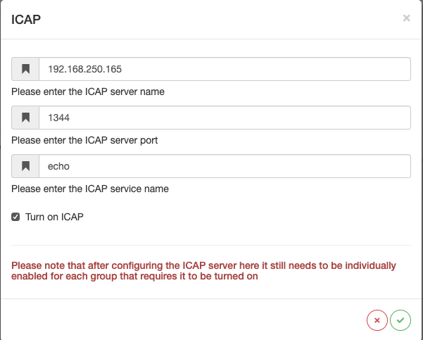 ICAP Settings