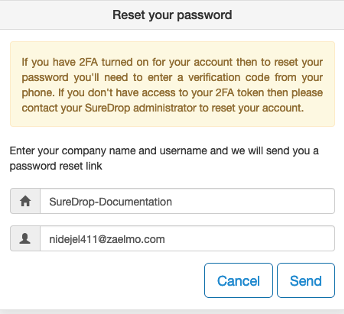 Reset password